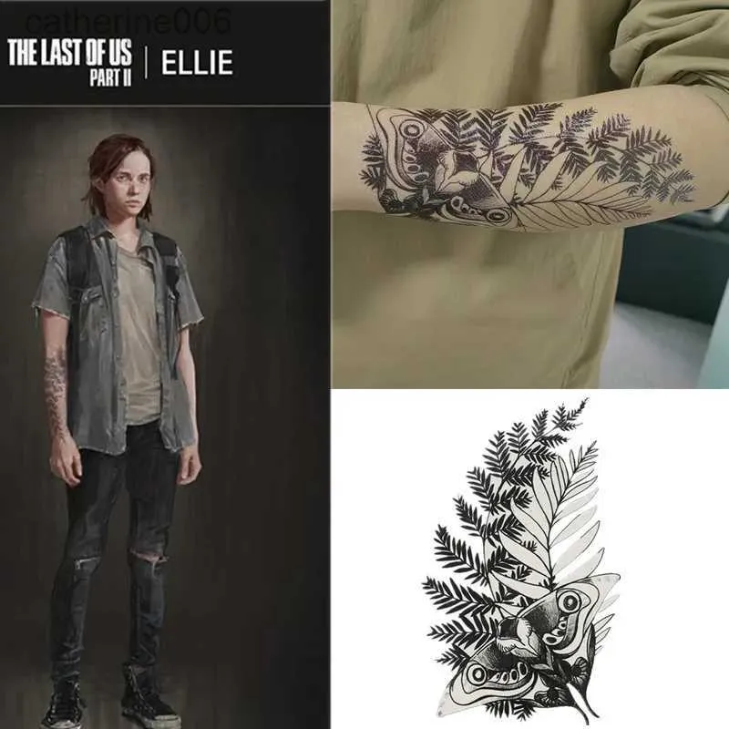 Tattoos Colored Drawing Stickers TV The Last Of Us Ellie Cosplay Ellie Fake Tattoo Stickers Waterproof Transfer Sticker Temporary Adult Unisex Colorful Body ArtL23