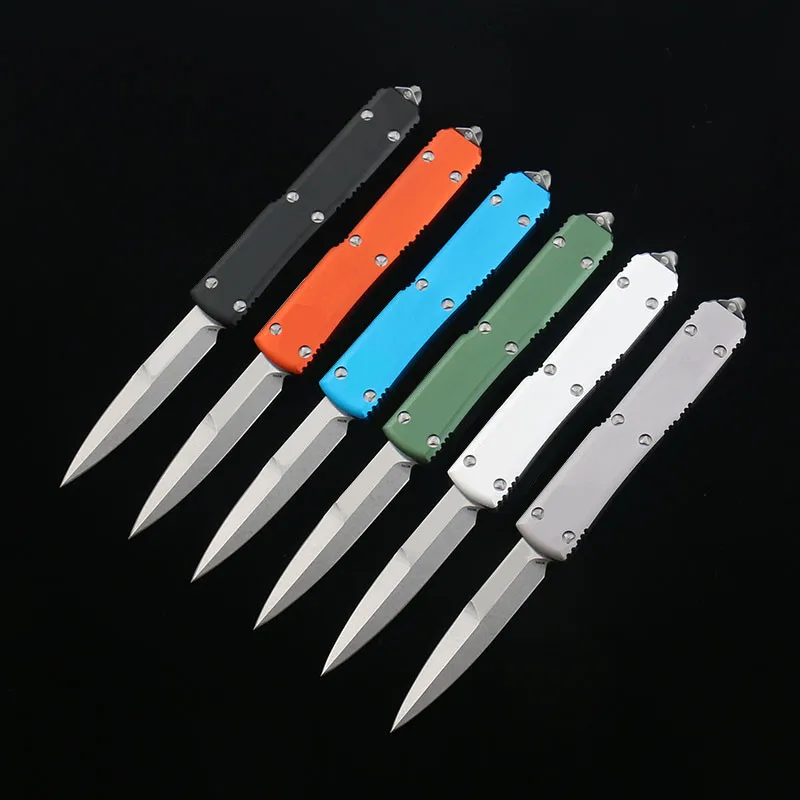 DQF Version MiRo- UT-B Combat US Italian Style Knife Self Defense Tactical Stone Washing D2 Blade 6061-T6 Aluminum Handle EDC Outdoor Camping Fighting MT Knives