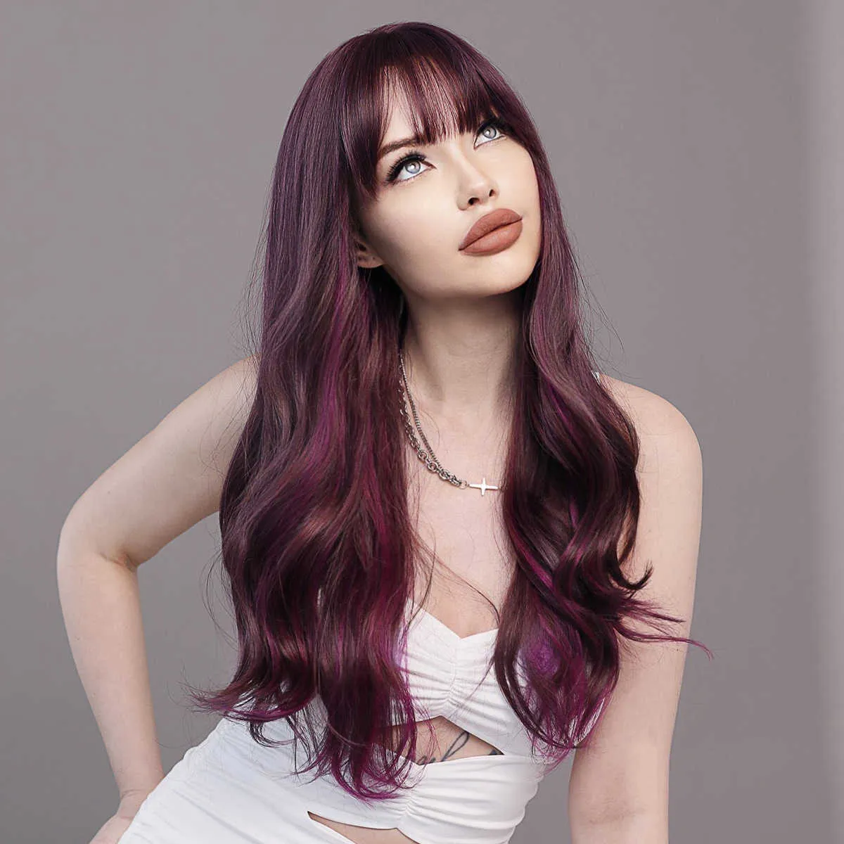 Wigs with purple highlights outlet