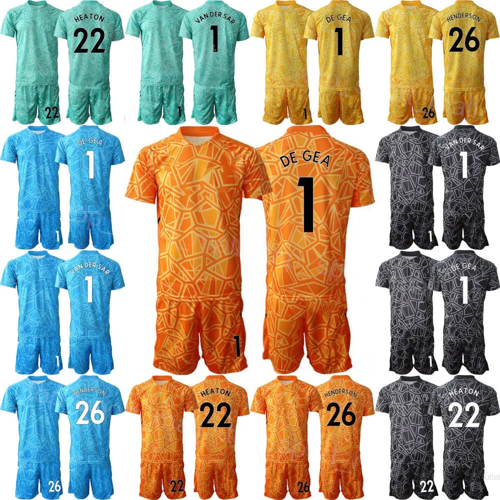 Club Team Men 22-23 Soccer GK 1 David de Gea Jerseys Set Gardien de but à manches longues 22 Sergio Romero Peter Schmeichel Edwin van der Sar 24 Andre Onana Maillot de football ManLian