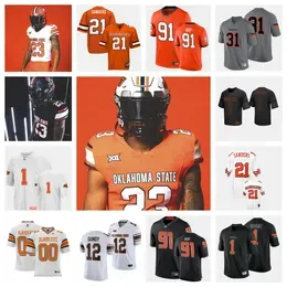 Oklahoma State Cowboys Football Jersey 22 Jeff Roberson 5 Jaden Bray 3 Jaden Nixon 7 Alan Bowman 37 Isreal Isuman-Hundley 80 Brennan Presley 95 Jaleel Johnson