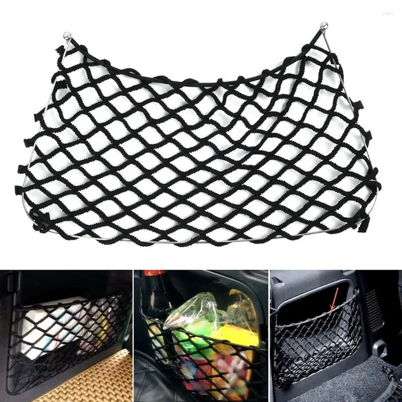 Bilarrangör Sitt svart förvaring Net Pocket Back Bag Sundries för Smart Fortwo 451 2009-2014 Tillbehör