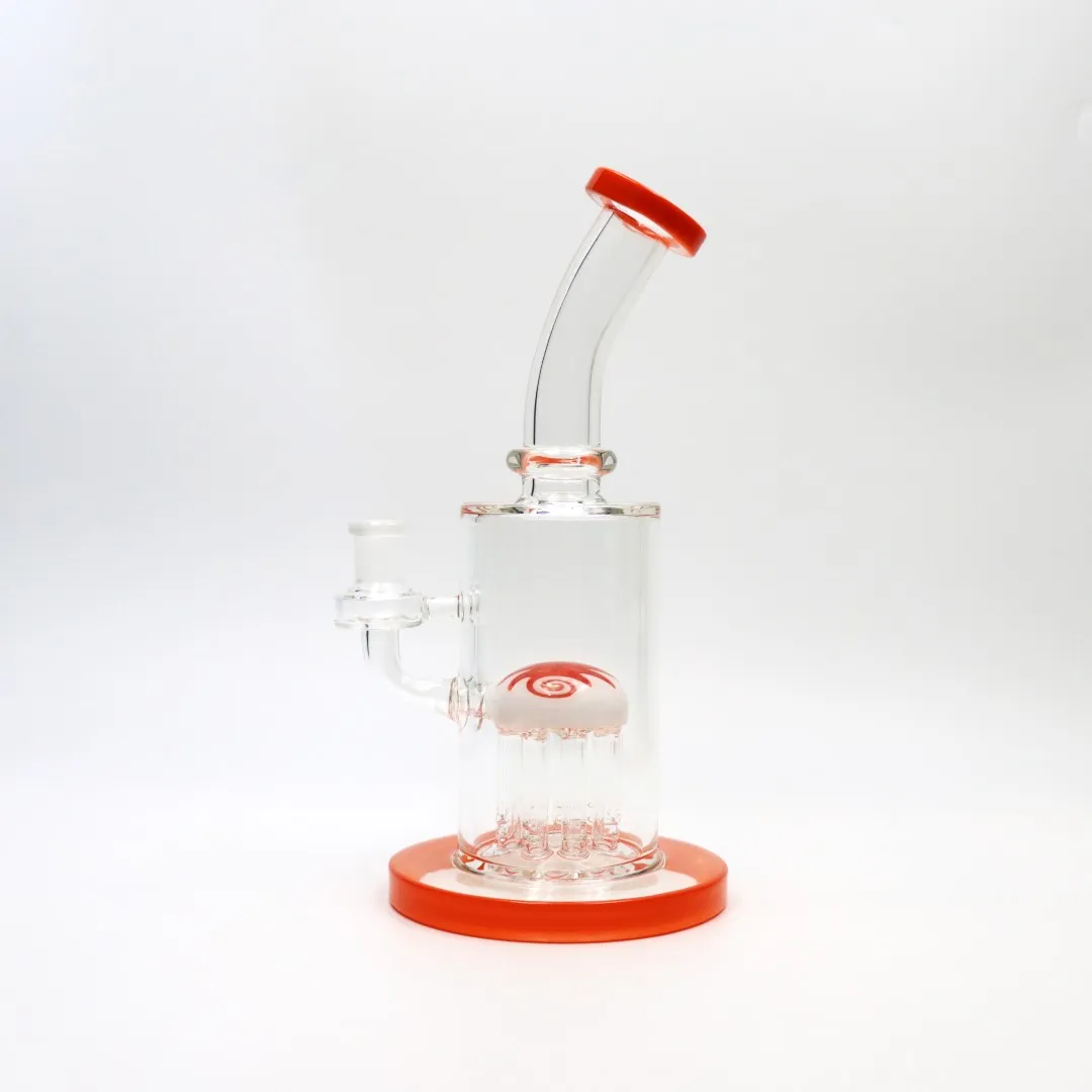 10 cali Percolator Glass Bong Kolorowa rura wodna Hookah 14 mm złącza ciężka z miską za darmo