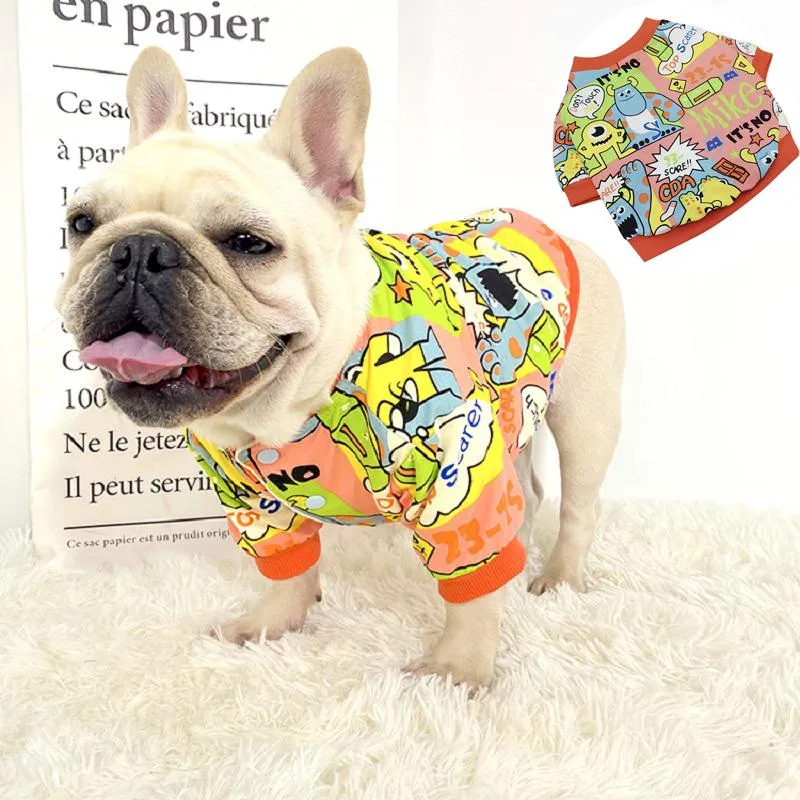 Sweats à capuche mignon dessin animé chiot chien chat sweat hiver vêtements pour animaux de compagnie pour petits chiens bouledogue français carlin manteau veste chiens animaux vêtements costume