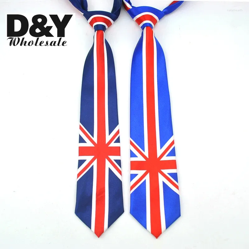 Fliege für Herren, Krawatte, formelles Kleid, Geschenk, Hochzeit, Hemden, Krawatte für Männer, 7,6 cm breit, England/britische Flagge, Party, Business-Mode