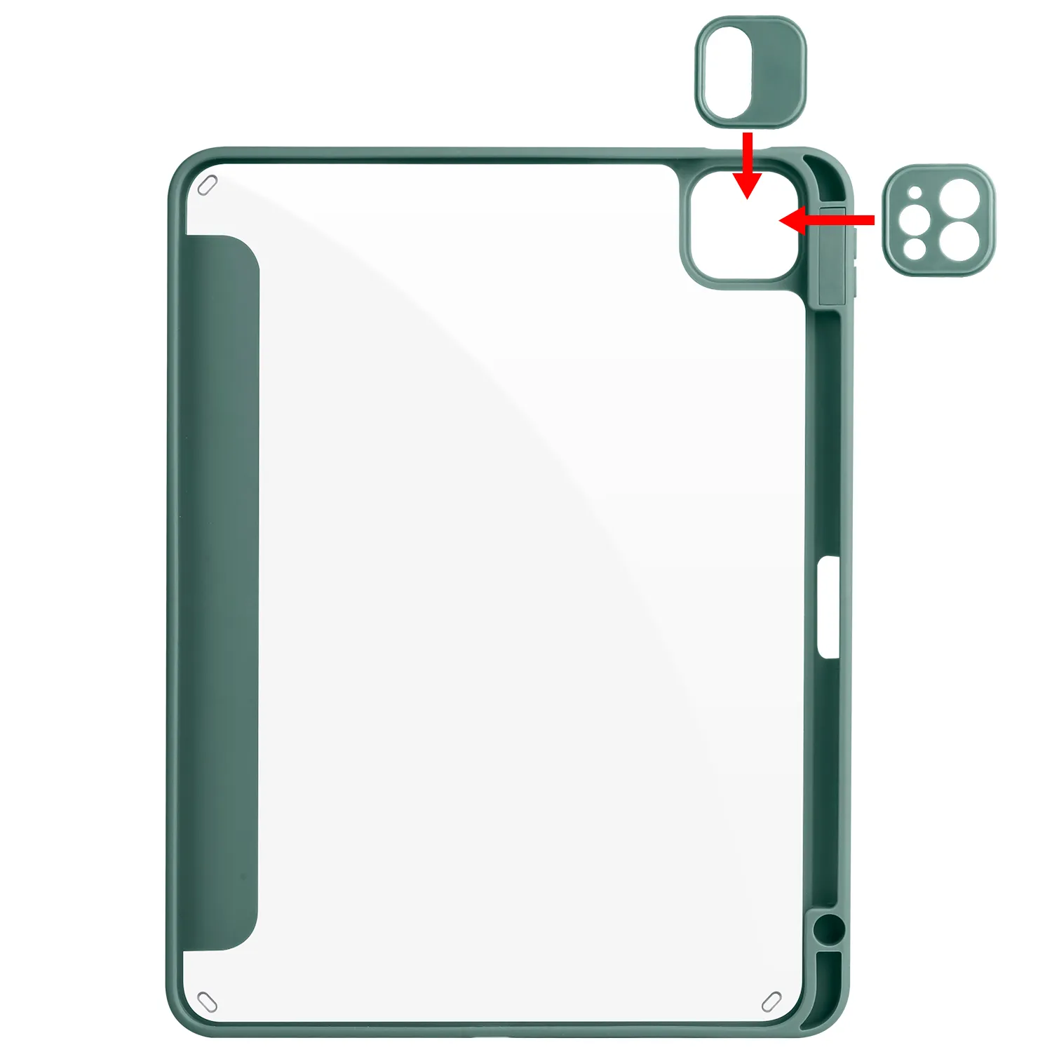 Acrylic Stand Case with Pen Slot for iPad 10 9 8 7 Air 1 2 4 5 Mini 6 10.9 11 10.2 11 12.9inch Trifold Cover