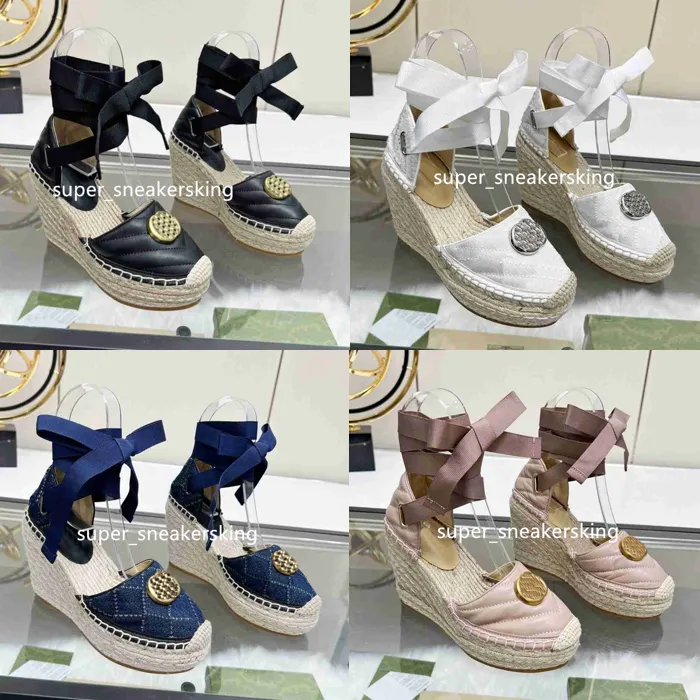 Designer hoge hak sandalen wig sandalen vrouwen touw sandalen borduurwerk sexy sandalen espadrille open teen muilezels zomer lopen casual sandalen maat 35---42