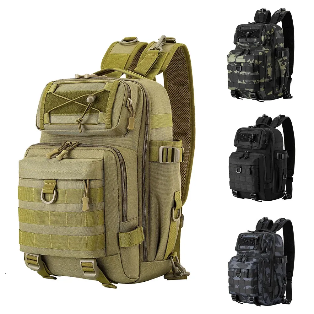 Mochila 20L Mochilas de pesca Bolsa de asalto táctico Paquete militar Sling Army Molle para senderismo al aire libre Camping Caza Cofre 231124