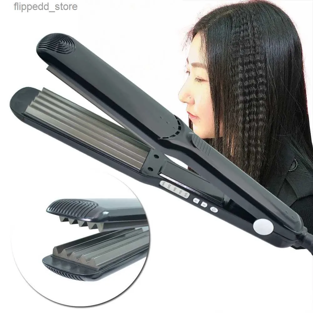 Ferros de ondulação do cabelo crimper profissional ondulação modelador de cabelo titânio curling ferro temperatura ajustável ferro de ondulação do cabelo q231128