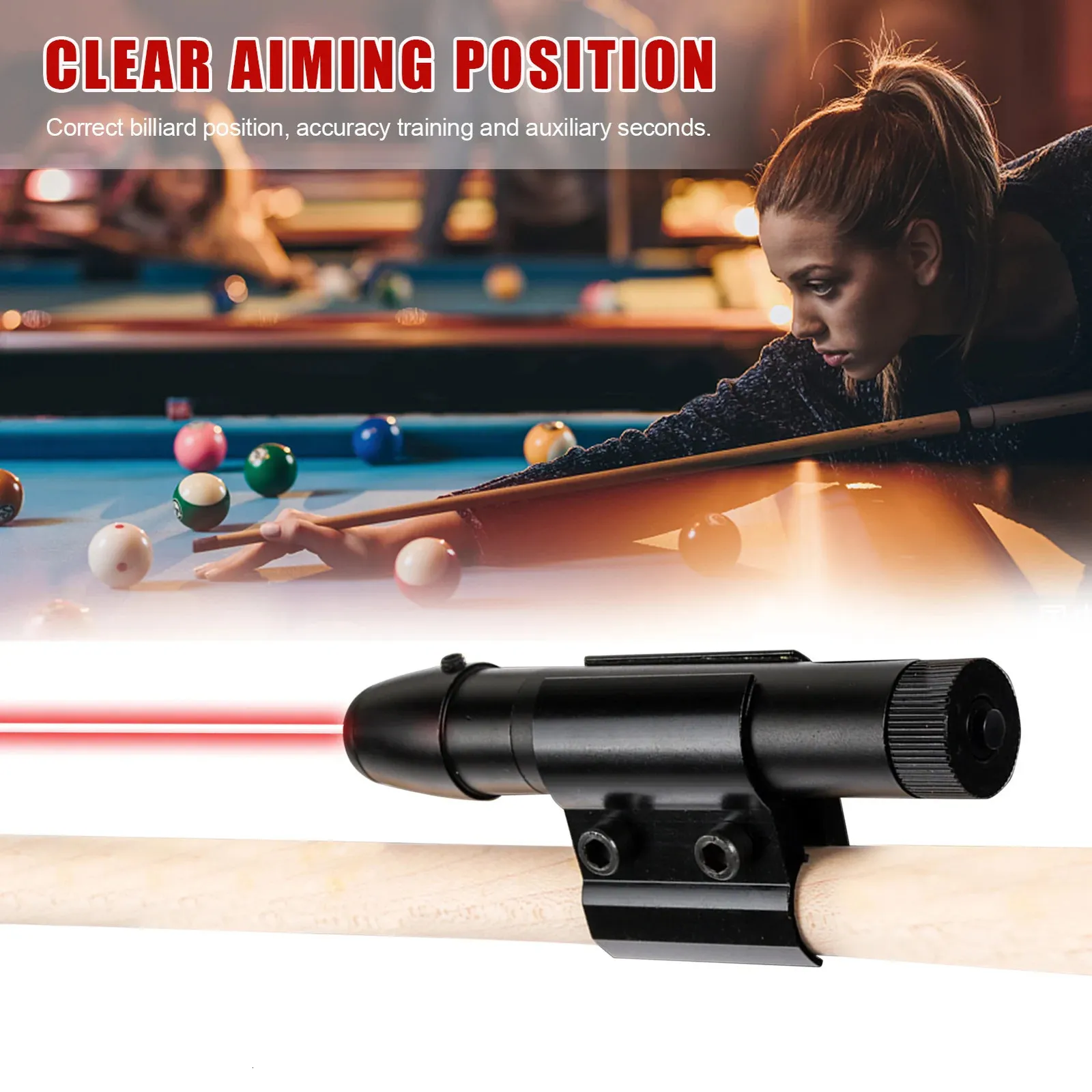 Bilardo Aksesuarları Arrivel Pool Snooker Cue Lazer Görme Bilardo Eğitim Ekipmanı Snooker ipuçları Eylem Düzeltme Alıştırıcı Billar Aksesuarları 231127