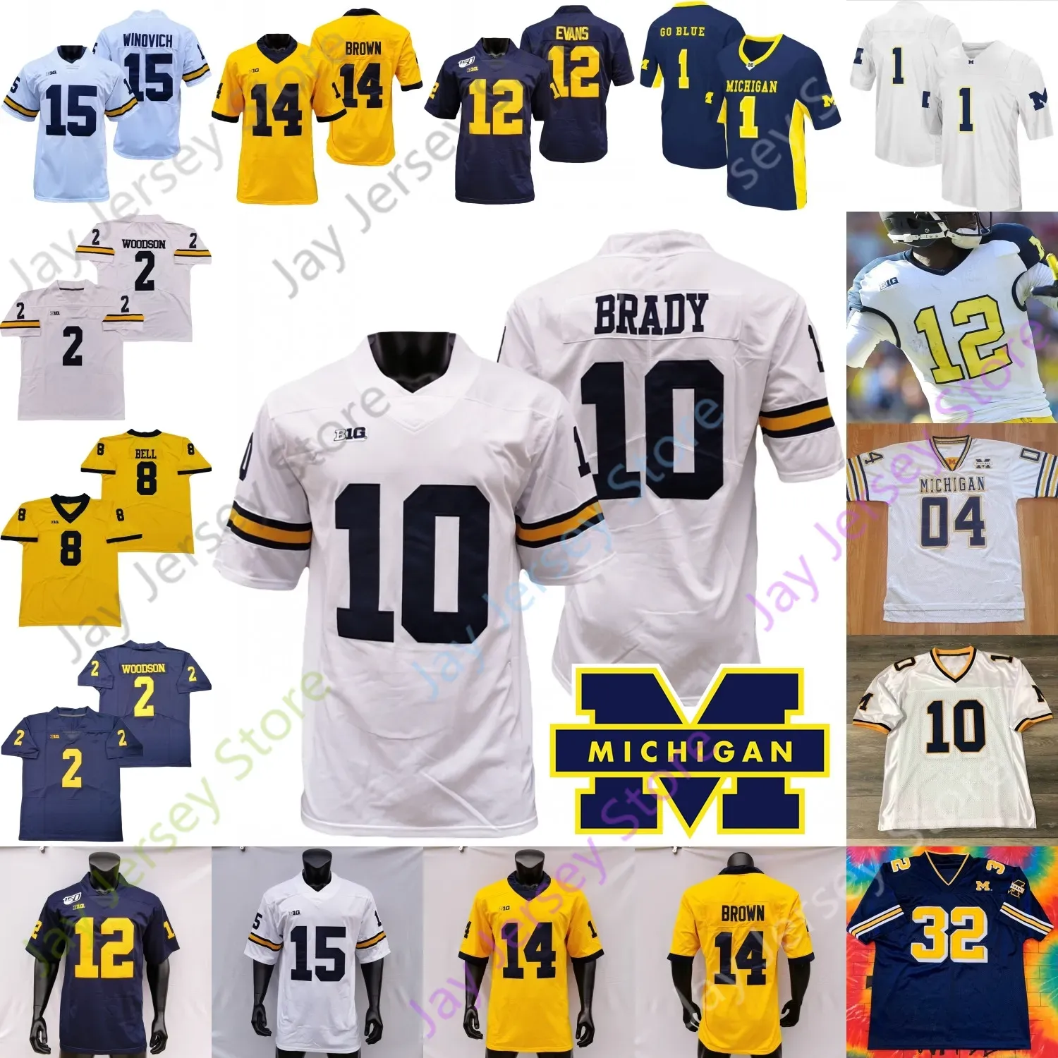 Michigan Wolverines Football Jersey NCAA College R.J. Moten Sainristil All Wilson Bowman McCaffrey Patterson Bush Winovich Gary Bell Stokes