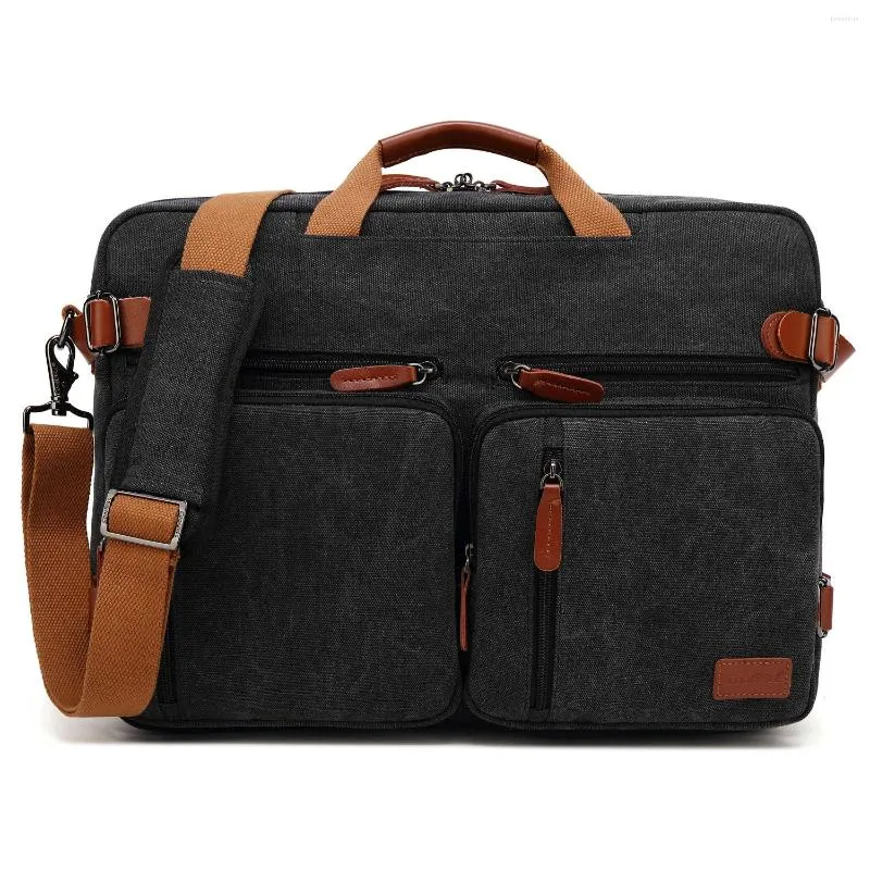 Backpack Drop 15.6/17.3 Inch Convertible Messenger Bag Shoulder Laptop Case Handbag Business Briefcase Canvas