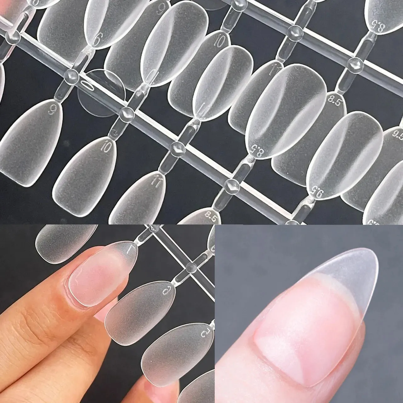 False Nails 120pcs Full Cover Sculpted Nail Tips Clear XS Short Round Square Almond Fake Nail Extra Short Fake Nails Supplies Manicure 231128