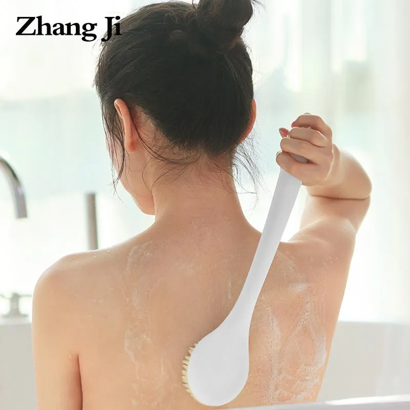 Scrubbers ZhangJi Körperbürste mit langem Griff, SPA-Bürste, Wäscher, Badezimmerzubehör, langer Arm, Duschbürste, Bad, Hautmassagebürsten