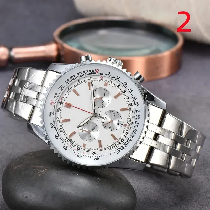 Многофункциональные наручные часы для мужчин диаметром 48 мм все набор Quartz Mens Watch Navitimer 1884 Top Designer Luxury Brand Chronograph CL300W