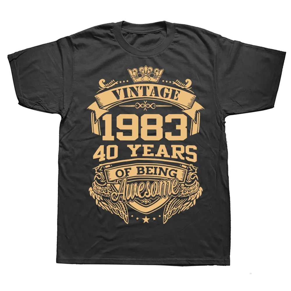 T-shirts pour hommes Nouveauté 1983 40 ans d'être génial 40e T-shirts Graphique Coton Streetwear Manches courtes Cadeaux d'anniversaire T-shirt de style d'été 230428