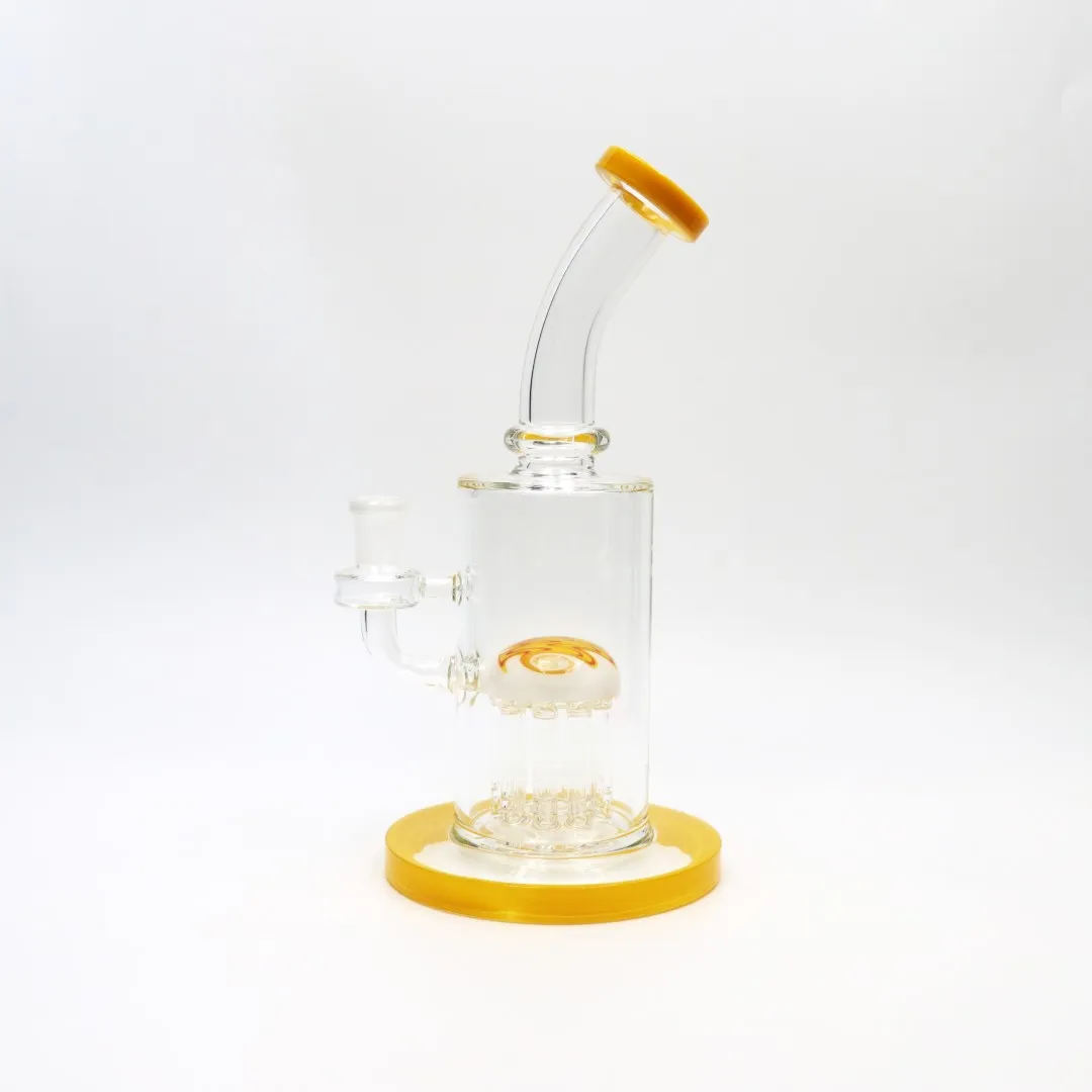 10 cali Percolator Glass Bong Kolorowa rura wodna Hookah 14 mm złącza ciężka z miską za darmo