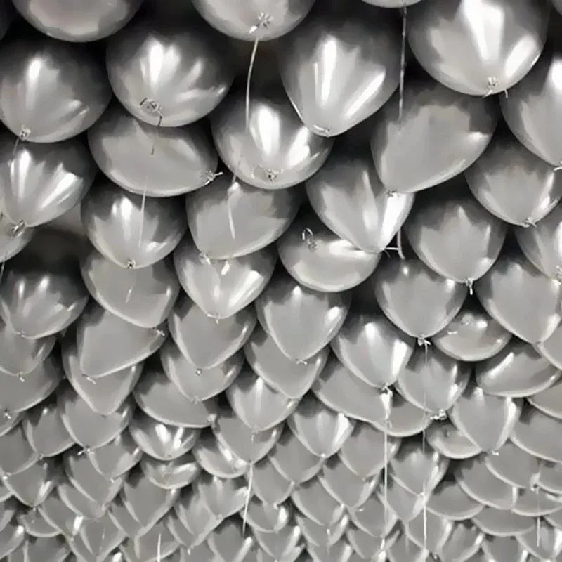 Dekoracje świąteczne 15pcs metalowy balon chrome balony świąteczne rok świąteczny Dekoracja urodzinowa Złote Srebrny Hel Lateksowe balony 231127