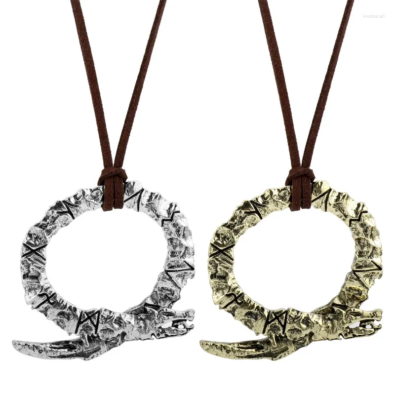 Chaînes Dongsheng jeu bijoux dieu de la guerre 4 rétro amulette collier personnalité métal cuir chaîne pendentif pour les fans cadeau