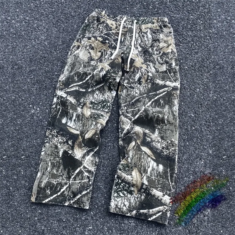 Mężczyzn Pants liść kamuflaż funkcjonalny taktyczny mężczyźni kobiety wysokiej jakości jogger dresspants 231127