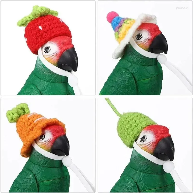 Odzież dla psów 1PCS Bird Hat Małe zwierzęta Piękne ręcznie dzianinowe czapki do chomika jaszczurka świnka świnka świnia gadów Costume Costume Pet Caps