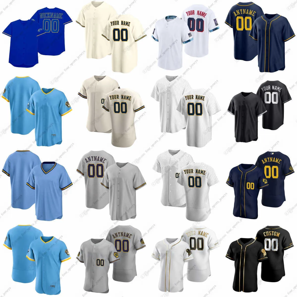 Dhgate brewers on sale jersey