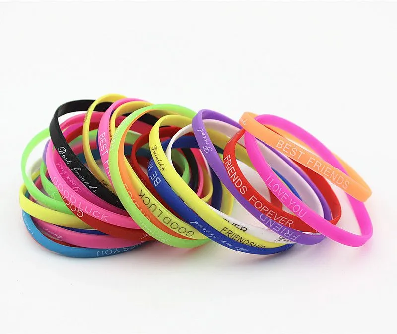 Casual outdoor Sports Fitness Silicone Jelly Glow Bracelets Rubber Elasticity Wristband Cuff Bracelet Basketball Wrist Band 5MM