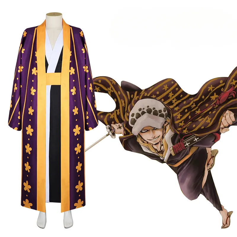 Stuk één en natie trafalgar ro cosplay kostuum nautische koning yukata kimono