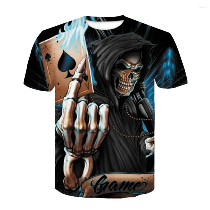 Men's T Shirts 2023 Fashion Skull Man's T-shirt 3D Print Vintage Men Clothing Summer Tops Tee Overdimasy Shirt Streetwear