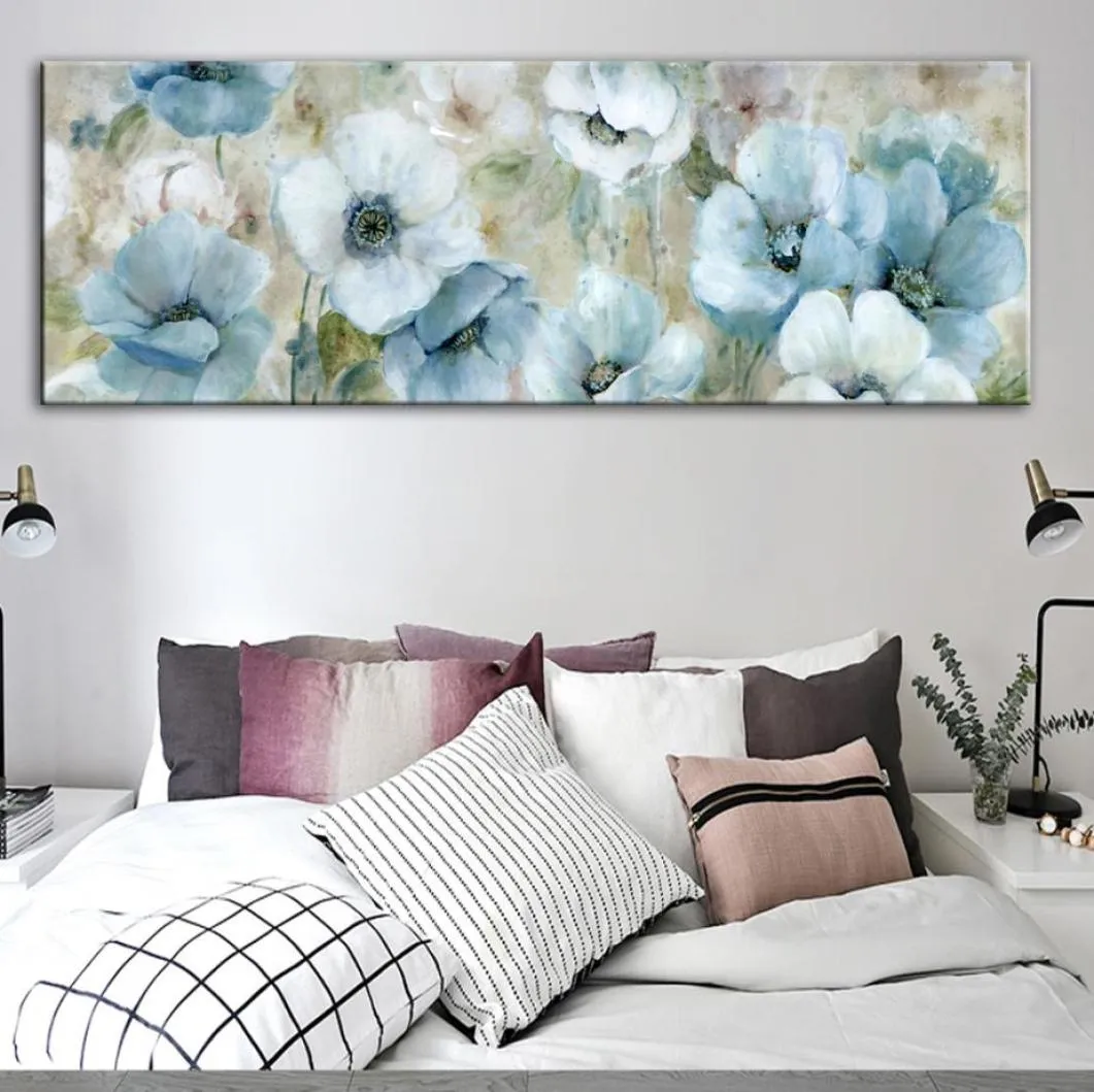 Flowers Oil Paintings Print On Canvas Abstract Wall Posters And Prints Watercolor Flowers Wall Pictures For Living Room Cuadros8946119