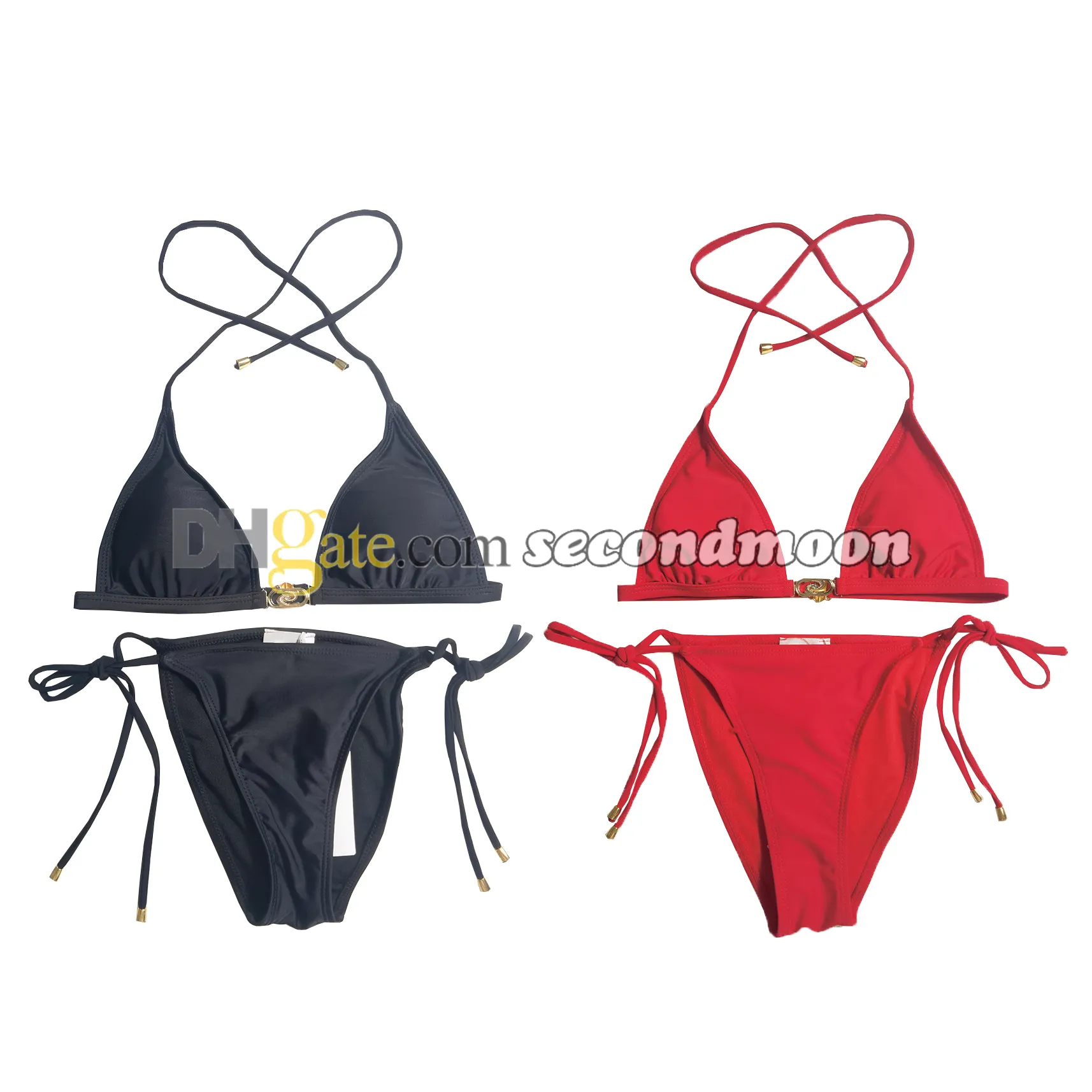 Effen kleur bikini's set dames mode split badmode ontwerper tweedelige set badpak vrouw badpak