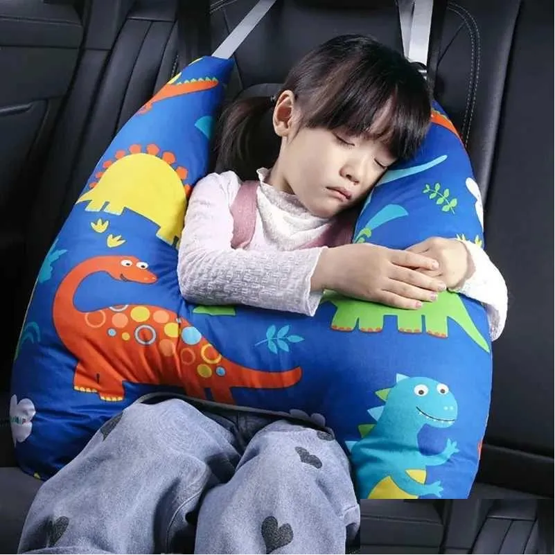 Distintivi per auto Modello animale carino Collo per bambini Supporto per la testa a forma di U Cuscino da viaggio per bambini Cuscino per la sicurezza del sedile Bambini Consegna di goccia Automob Dhr5H