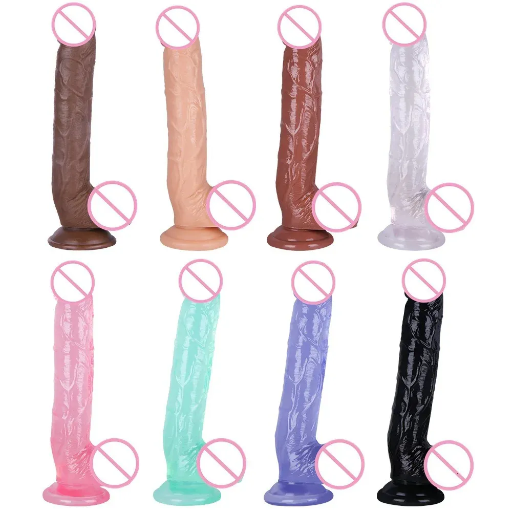 Dildos/Dongs Realistic Silicone Dildo Super Large Penis Sex Toy For Men Women With Thick Glans Real Dong Powerful Suction Cup Stiff Cock 2# 231128