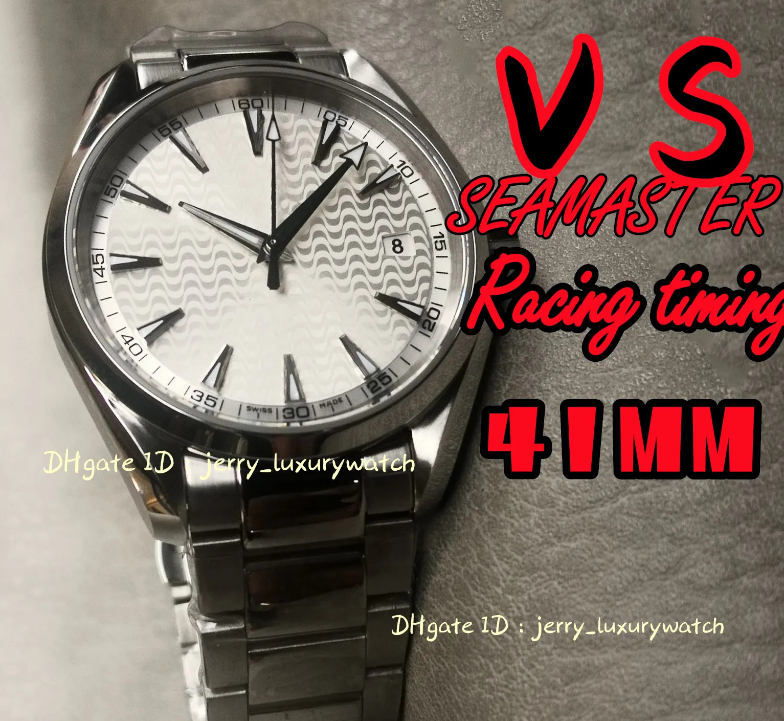 VS 231.10.42.21 Luksusowy męski zegarek do nurkowania 150 m czas zebry do nurkowania Wszystkie style, 41,5 mm. Mechanizm automatyczny 8500, pasek koperty ze stali szlachetnej 316L, kolor stalowobiały