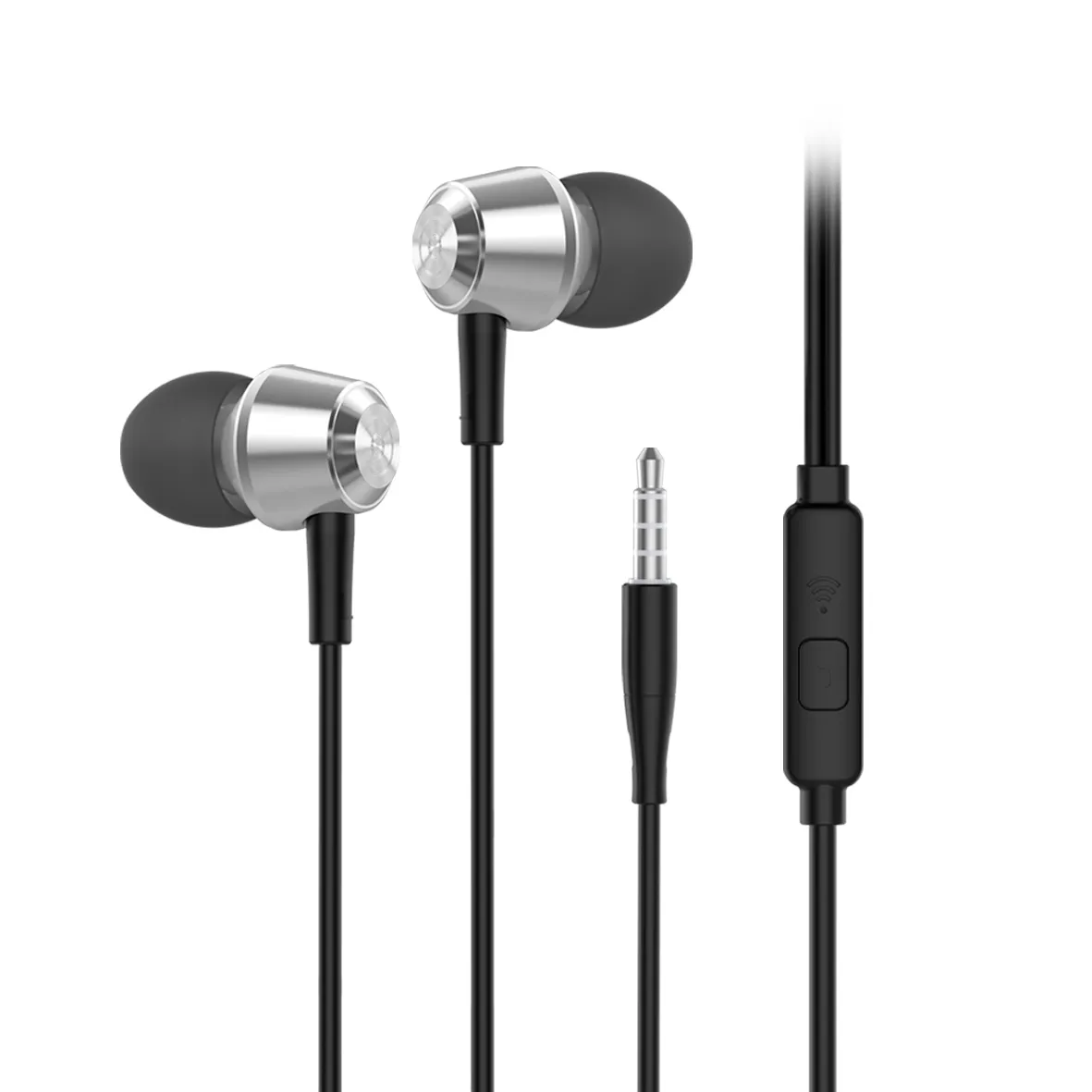 HAPPYAUDIO W1 Auriculares estéreo para Jack de 3,5 mm con Bajos metálicos con micrófono para Llamadas Deportivas de Juegos