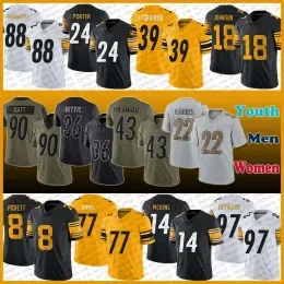 Kenny Pickett TJ Watt Football Jersey Custom Men Women Kids George Pickens Najee Harris Minkah Fitzpatrick Pat Freiermuth Broderick Jones Jo