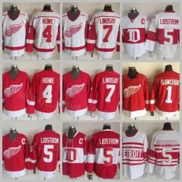 Throwback  Retro Red Wings Hockey 7 Ted Lindsay Jersey Vintage Classic 5 Nicklas Lidstrom 4 Gordie Howe 1 Terry Sawchuk 75th Year''Nh