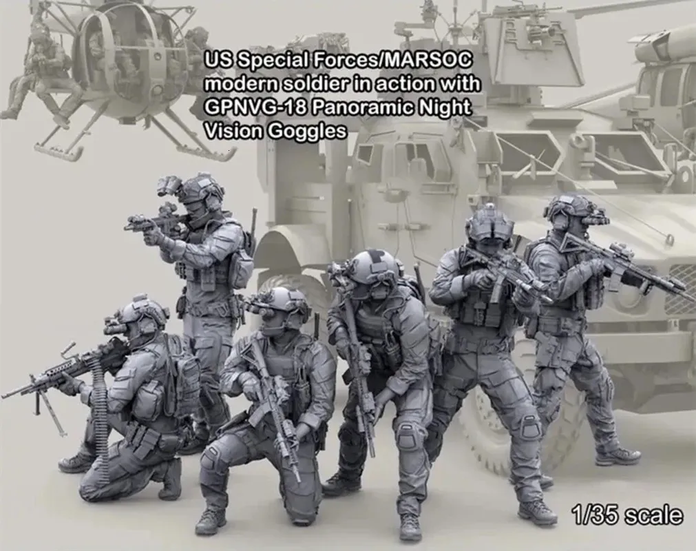 Figuras militares 1/35 modelo de resina figura GK 6 figura kit desmontado e sem pintura 231127