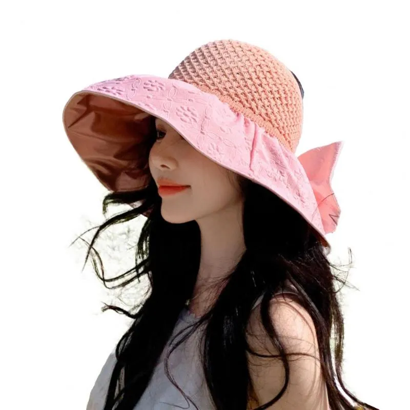 Washable Wide Brim Bucket Hat Straw For Women Perfect For Summer