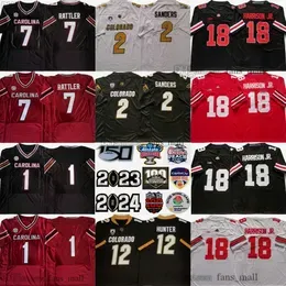 100th Colorado Buffaloes 2 Shedeur Sanders Travis Hunter Jersey NCAA Football Ohio State Buckeyes 18 Marvin Harrison Deebo Samuel Spencer Rattler Jerseys Uniform