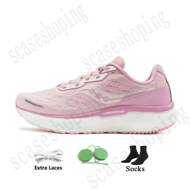 Saucony Triumph 19 Running Shoes for Women Lightweight Shock Absorbing Breathable Casual Sports Shoes Tokyo Amulet Pink White Size 36 45