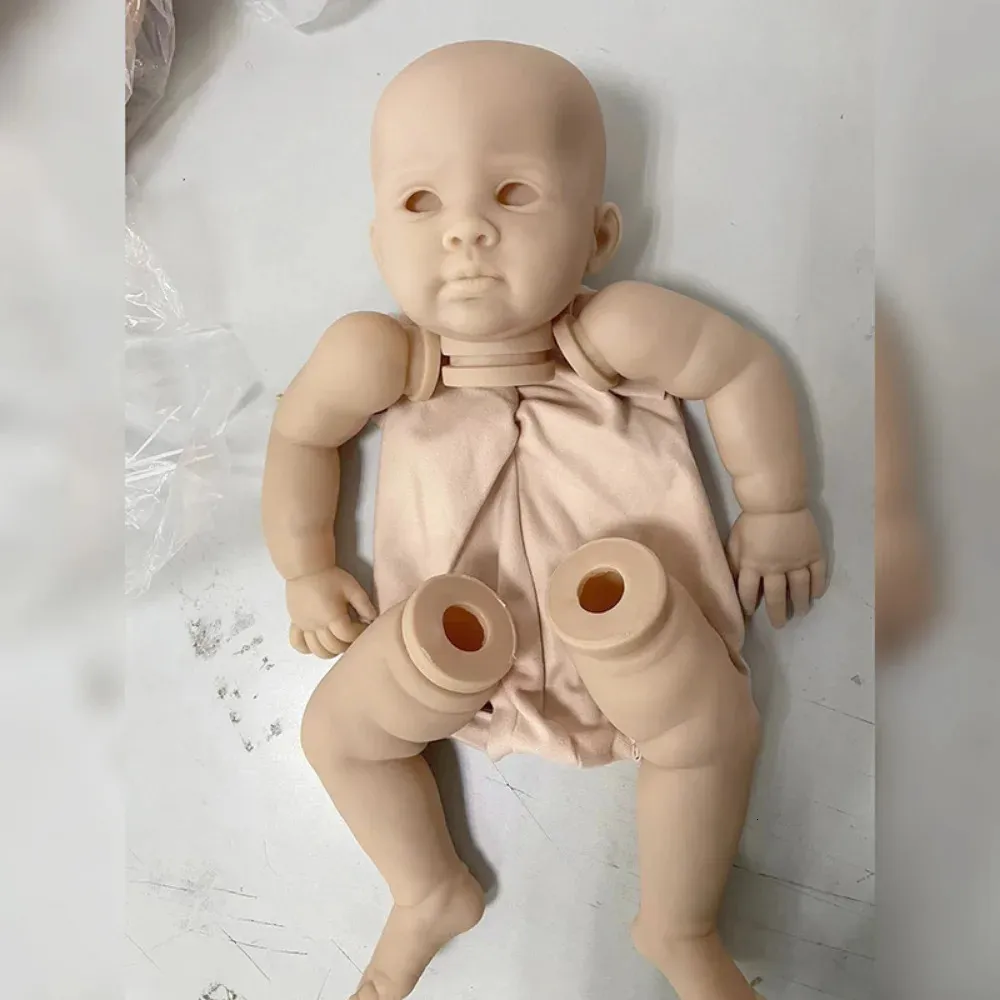 Bonecas 23 polegadas kit reborn reuben inacabado sem pintura em branco kits de boneca diy peças com corpo de pano e olhos 231127
