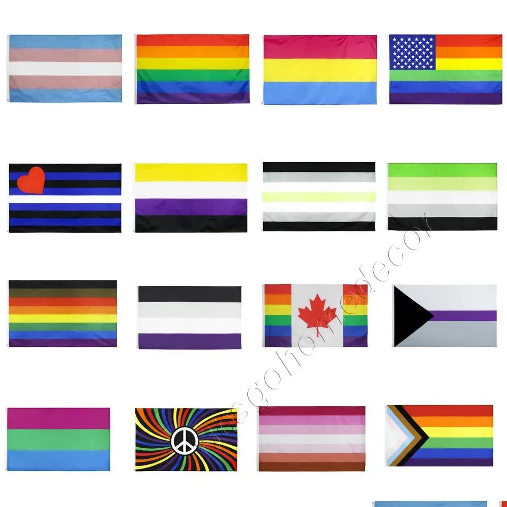 3x5ft rainbow flags 90x150cm americans gay pride flag banner polyester american banners rainbows things prides bisexual lesbian pansexual decoration