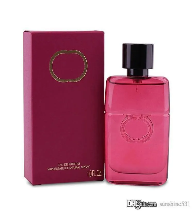Perfume clássico para mulheres gulity 90ml edt garrafa de vidro vermelho absoluto despeje femme longa duração alta qualidade4384116