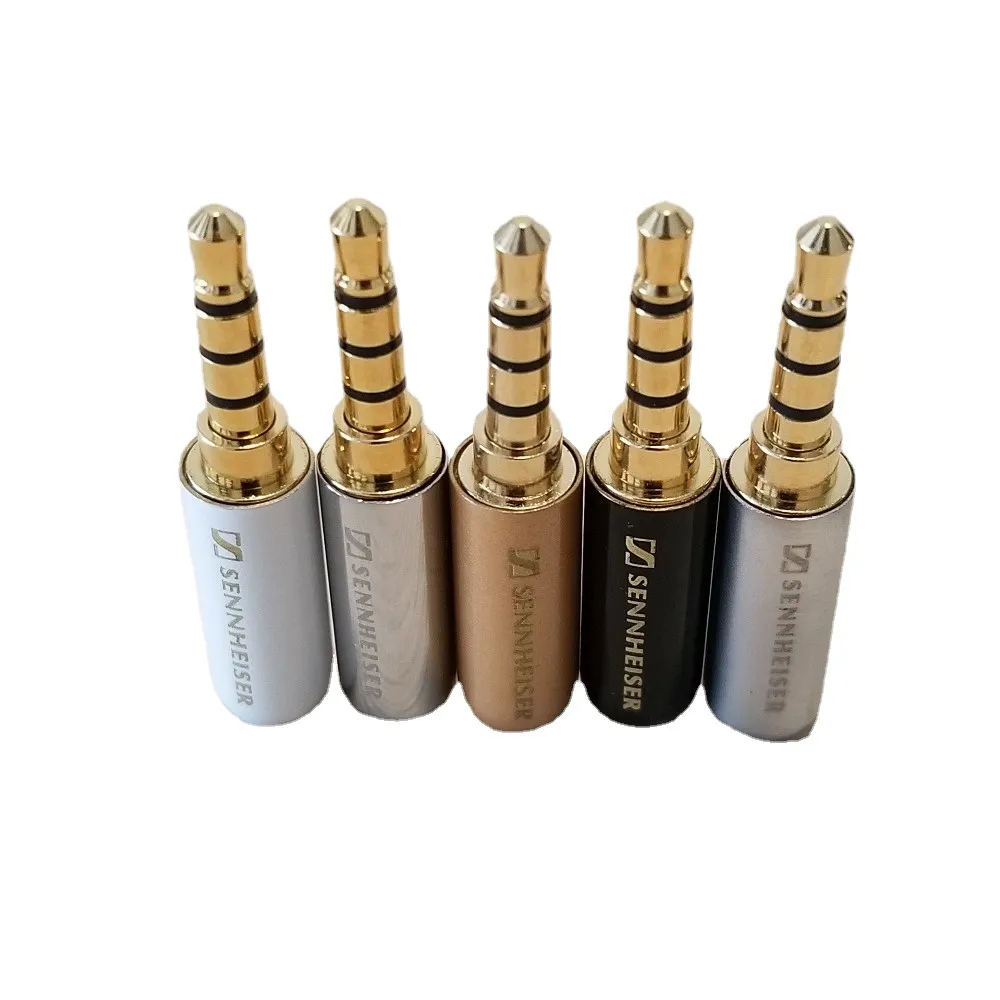 10pcs/lot 4 Pole 3.5mm Plug Male Headphone Jack 3.5 mm Audio Connector For 4mm Cable Adapter