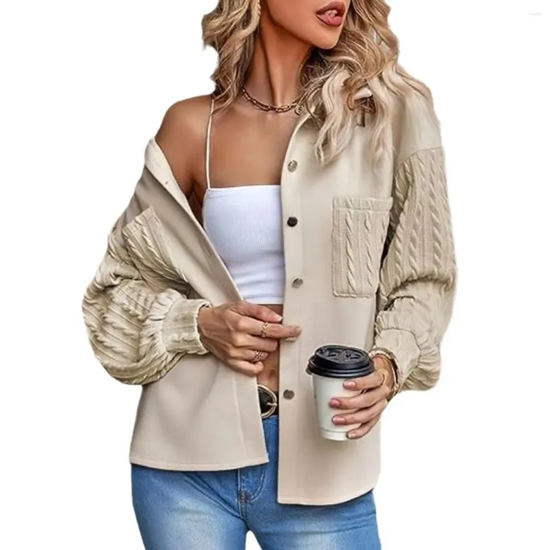 여성용 재킷 가을 겨울 느슨한 재킷 긴 소매 니트 패치 워크 버튼 코트 레이디 탑웨어 S-XXLXL