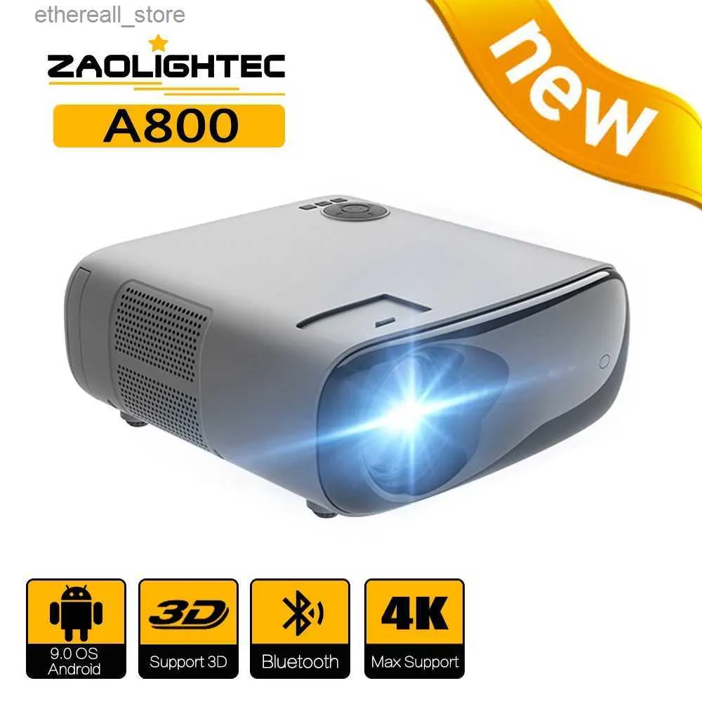 Projetores ZAOLIGHTEC A800 Android Projetor Full HD Native LED Home Theater Projetores 4k Video Beamer 1080P Bluetooth WIFI Smart TV Q231128