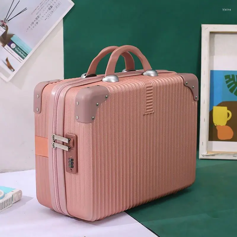 化粧品バッグメールレトロの小さなスーツケース女性バッグ14インチウェディングボックス防水タトゥー美容師E669