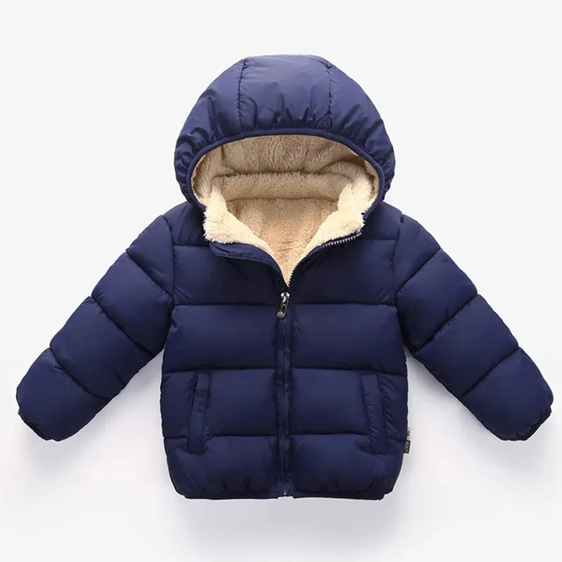 Abrigo de plumón para bebés, abrigos para niños, chaquetas gruesas de invierno para niños, ropa de abrigo gruesa de felpa cálida para niñas, chaqueta con capucha de piel, ropa para niños, traje para la nieve 231128