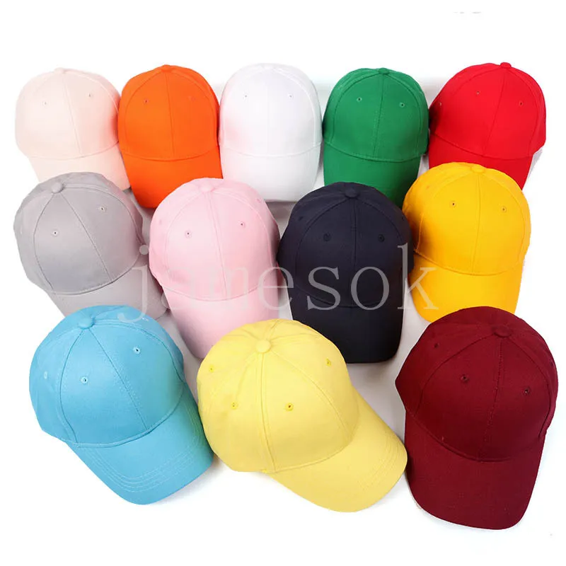 Anpassad bomullsbarn Bollhatt Barnhattar Färgglada Plain Kids Baseball Cap DF214